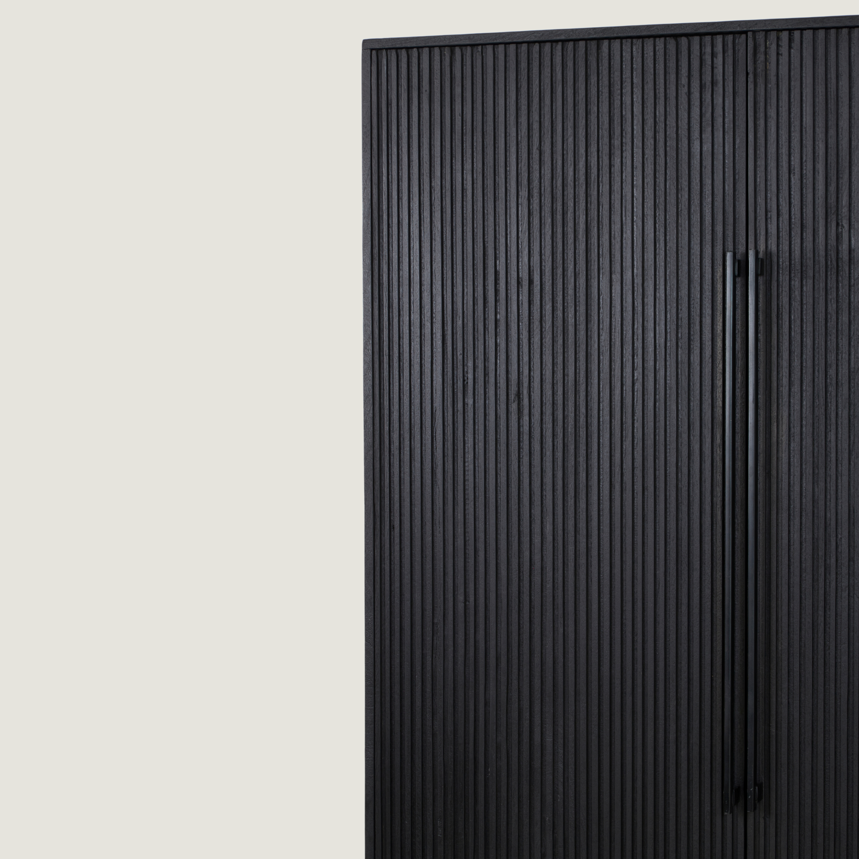 Belafonte - Wide Standing Cabinet with Shelving Black Mango Wood