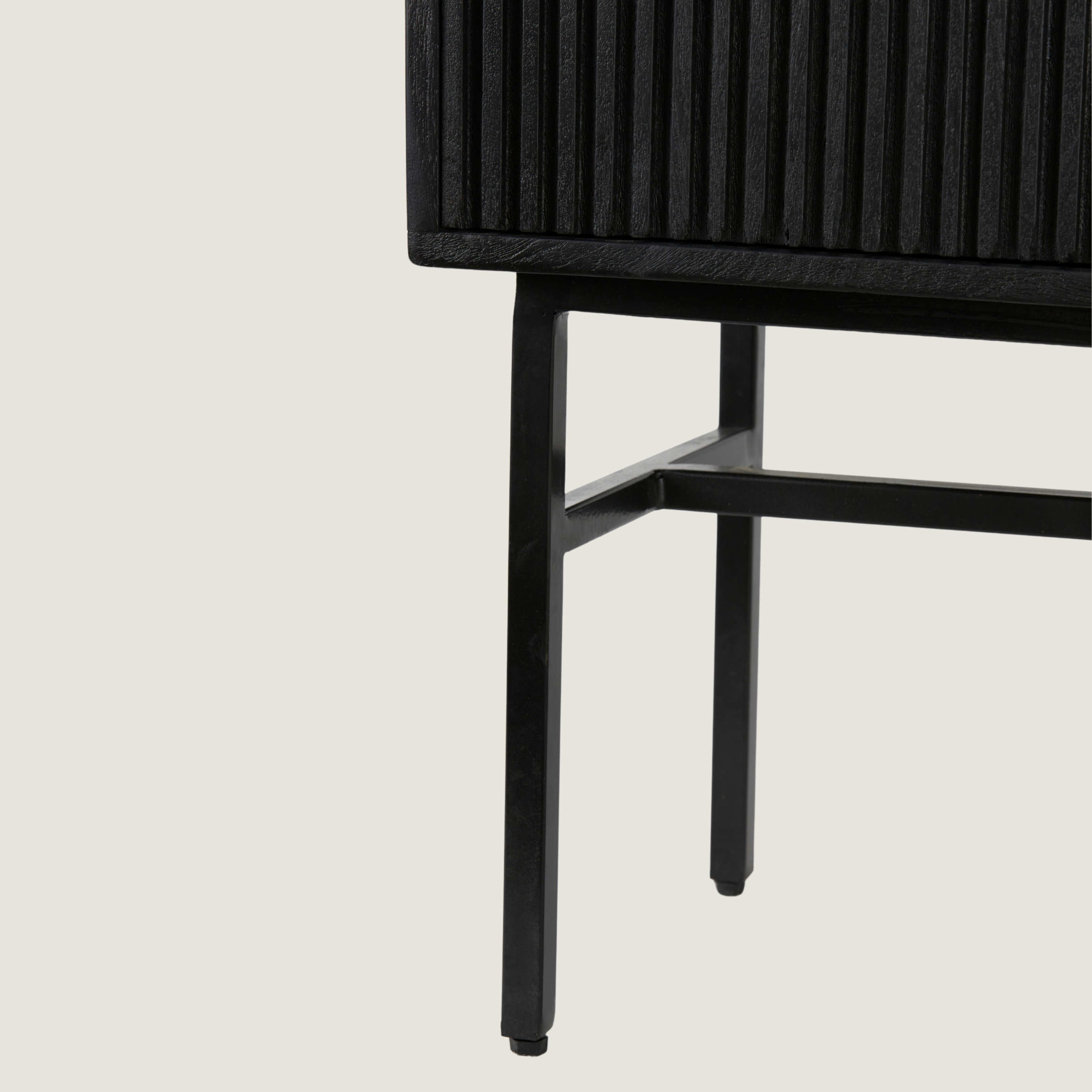 Belafonte - Wide Standing Cabinet with Shelving Black Mango Wood