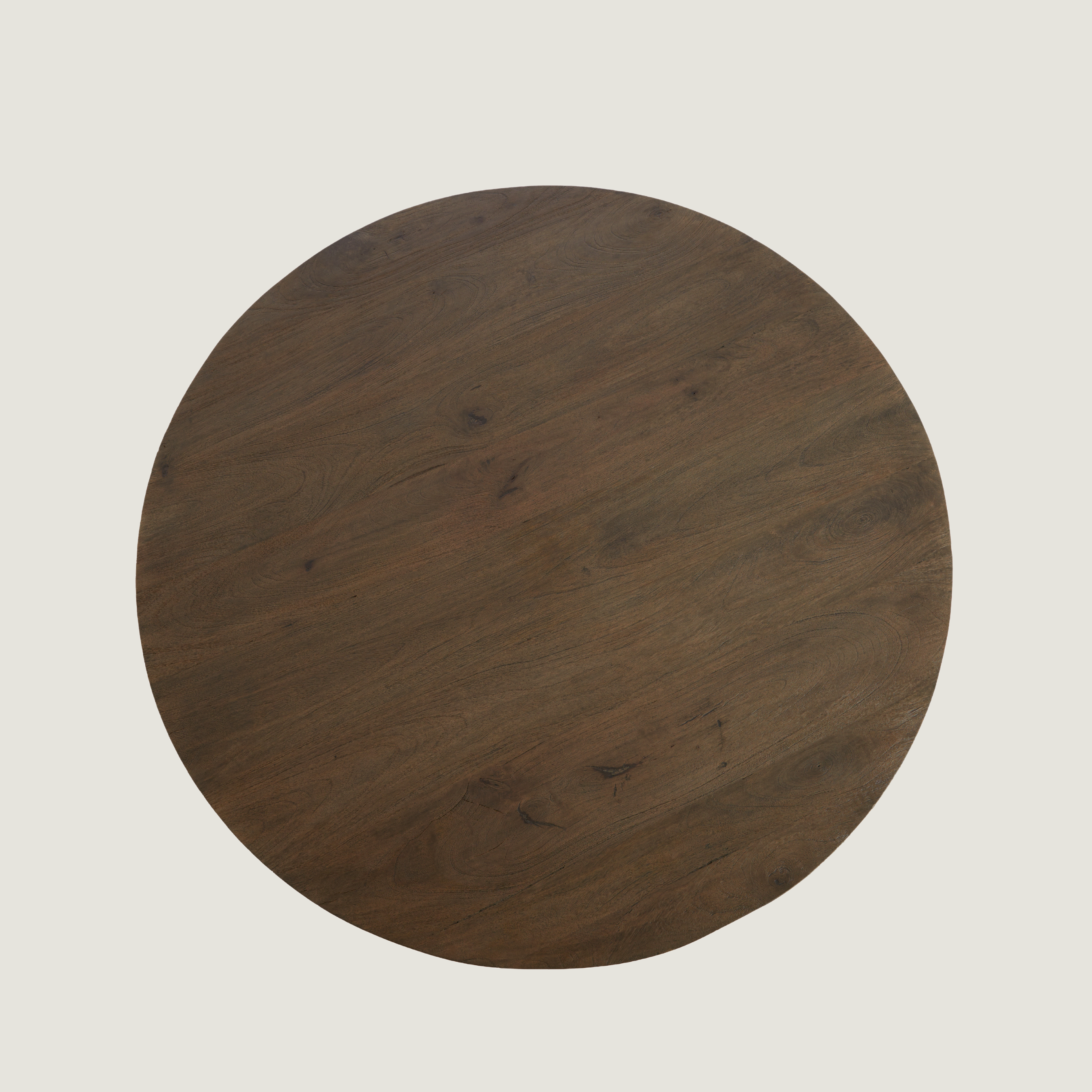 Faro - Round Mango Wood Dining Table Conical Base in Matte Beige