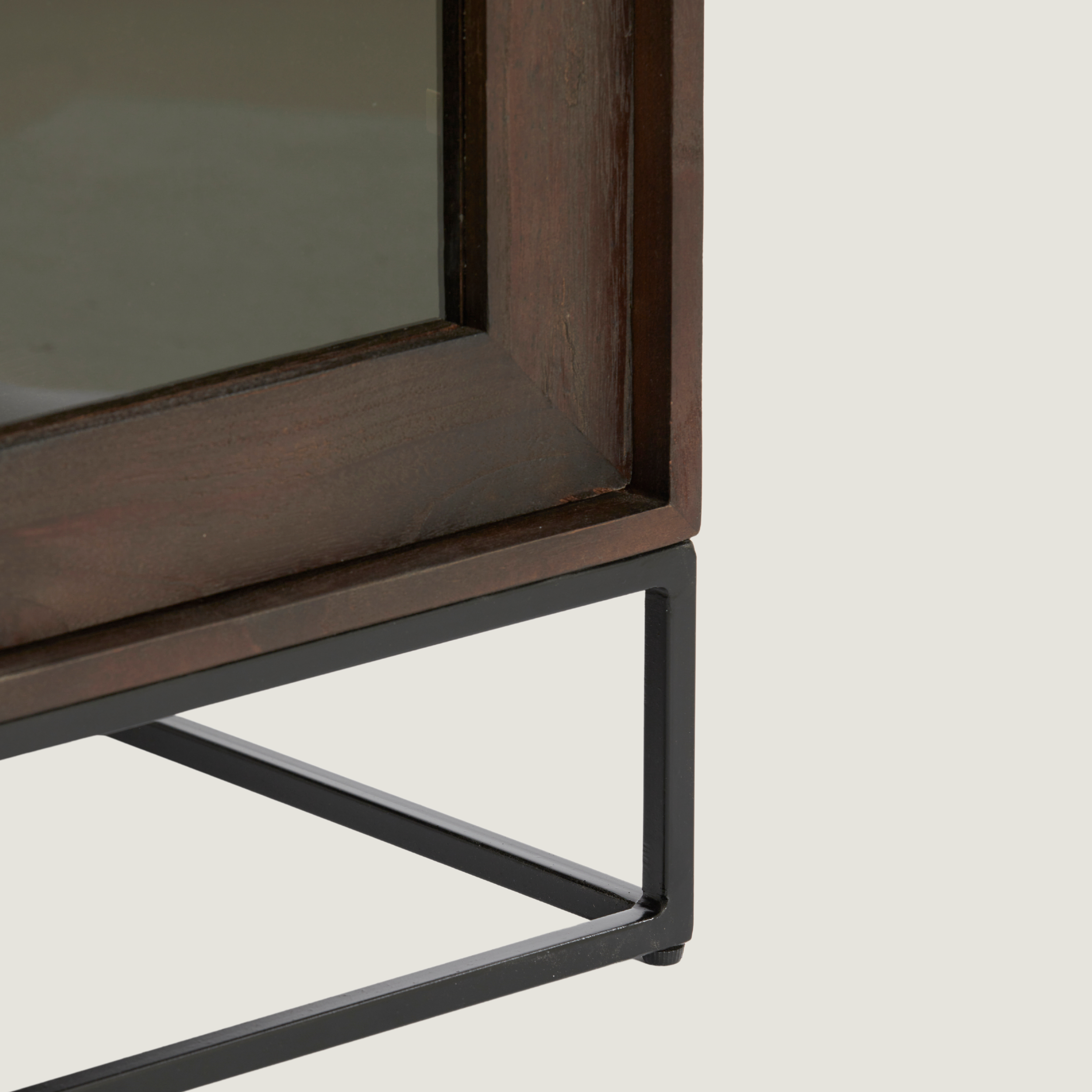 Denali - Tall Dark Wood Display Shelf Cabinet With Glass Doors