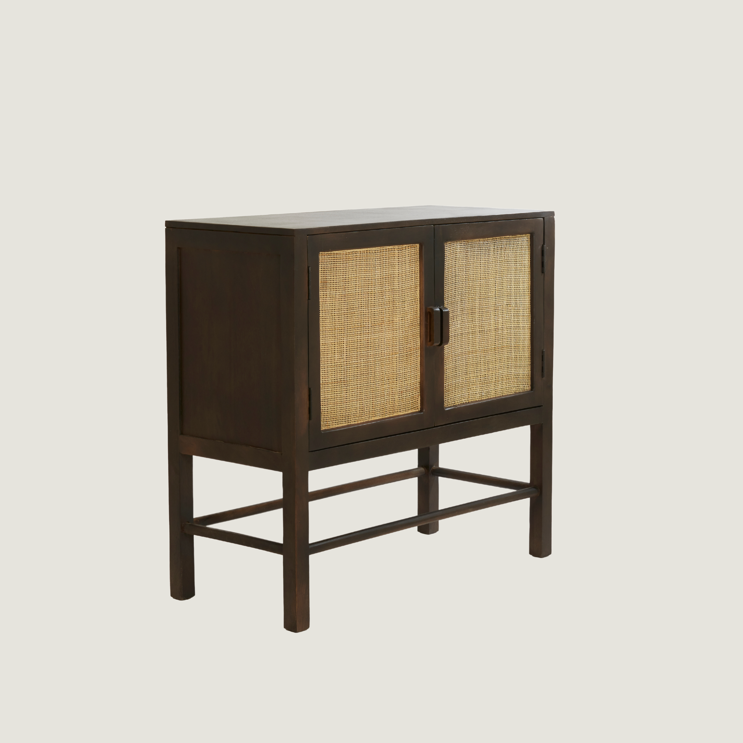 Kyoto - Dark Mango wood & Rattan Sideboard Cabinet