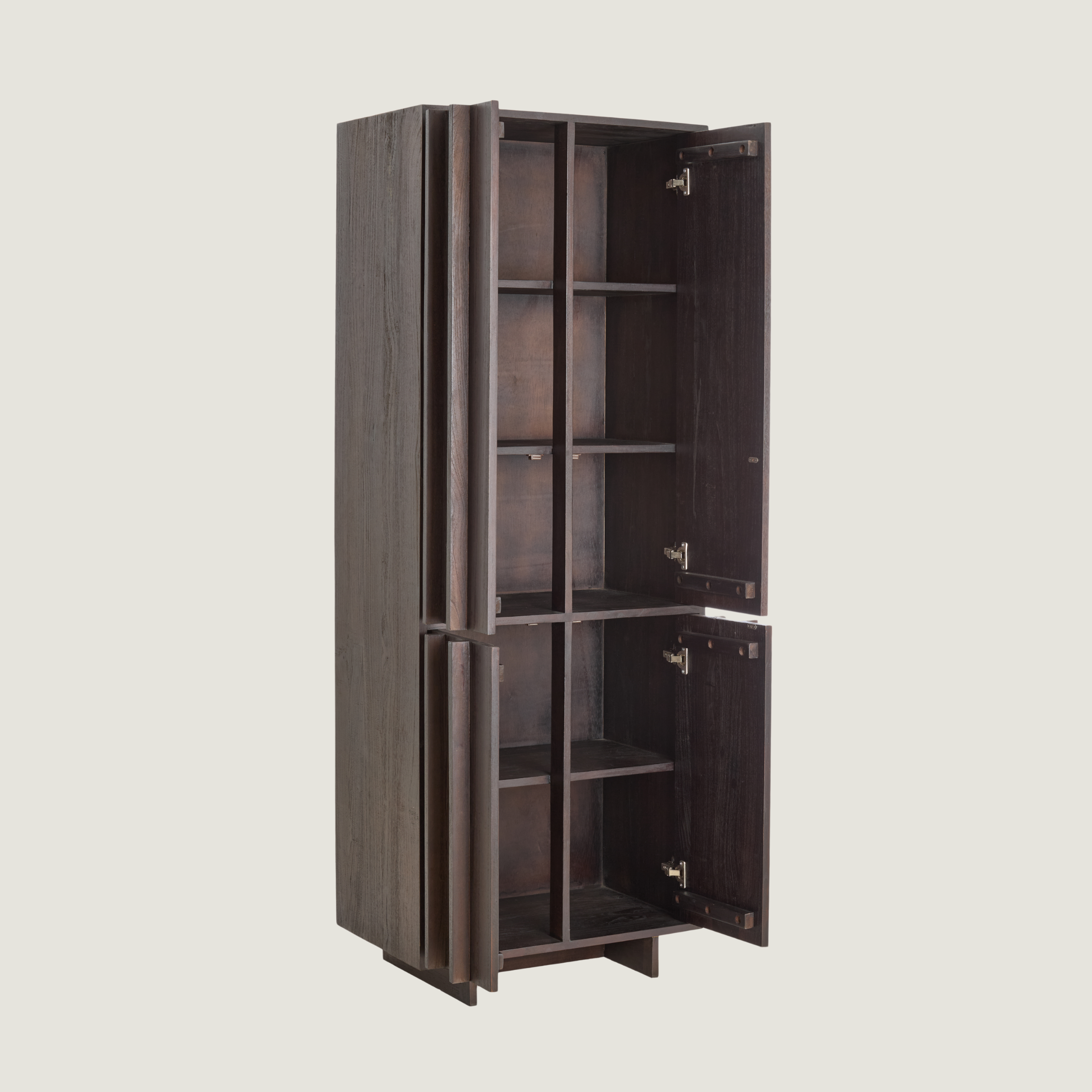 Morant - Tall Standing 4 Door Cabinet With Box Storage In Dark Wood