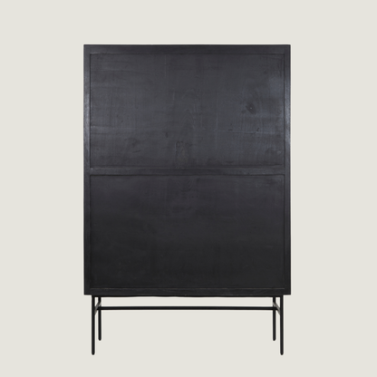 Belafonte - Wide Standing Cabinet with Shelving Black Mango Wood