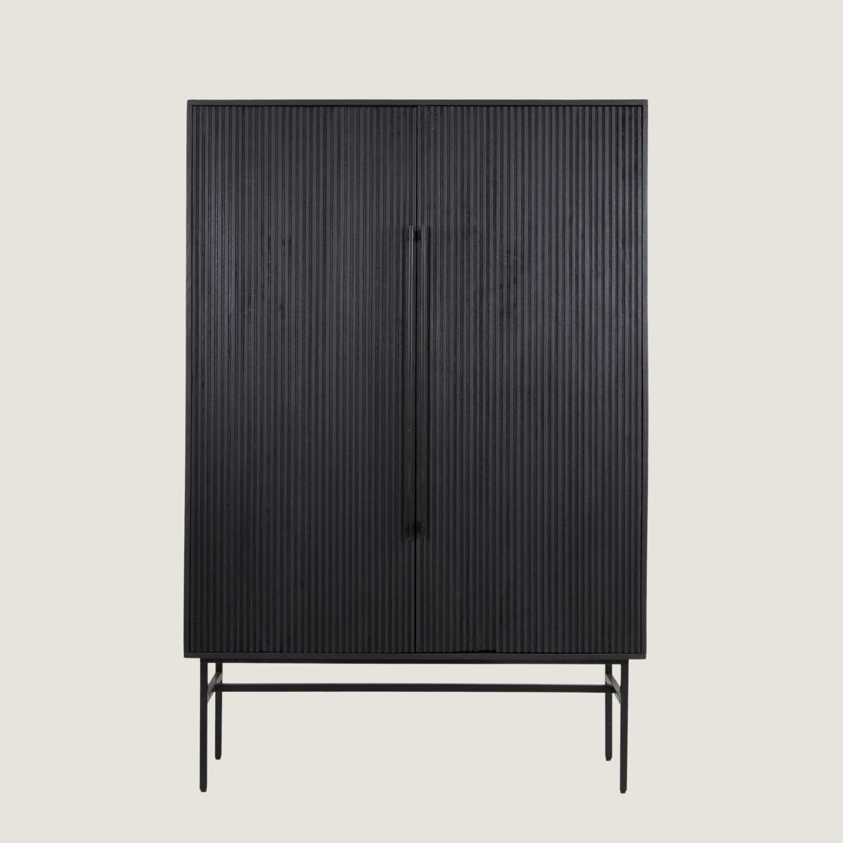 Belafonte - Wide Standing Cabinet with Shelving Black Mango Wood