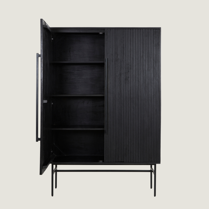 Belafonte - Wide Standing Cabinet with Shelving Black Mango Wood