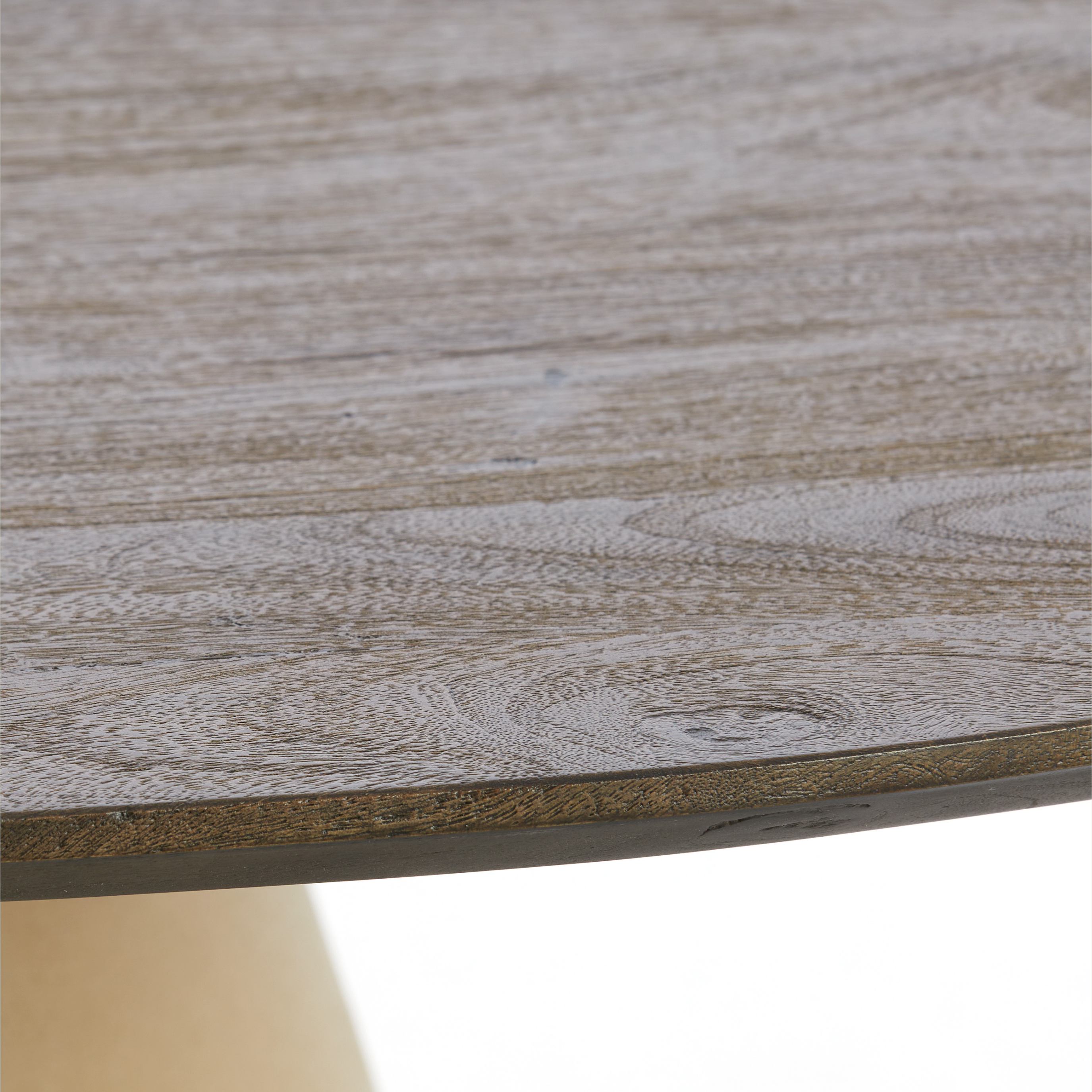 Faro - Round Mango Wood Dining Table Conical Base in Matte Beige