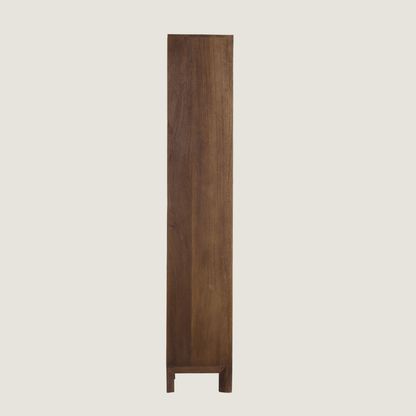 Denali - Half Bookshelf with Cupboard in a Dark Wood Finish
