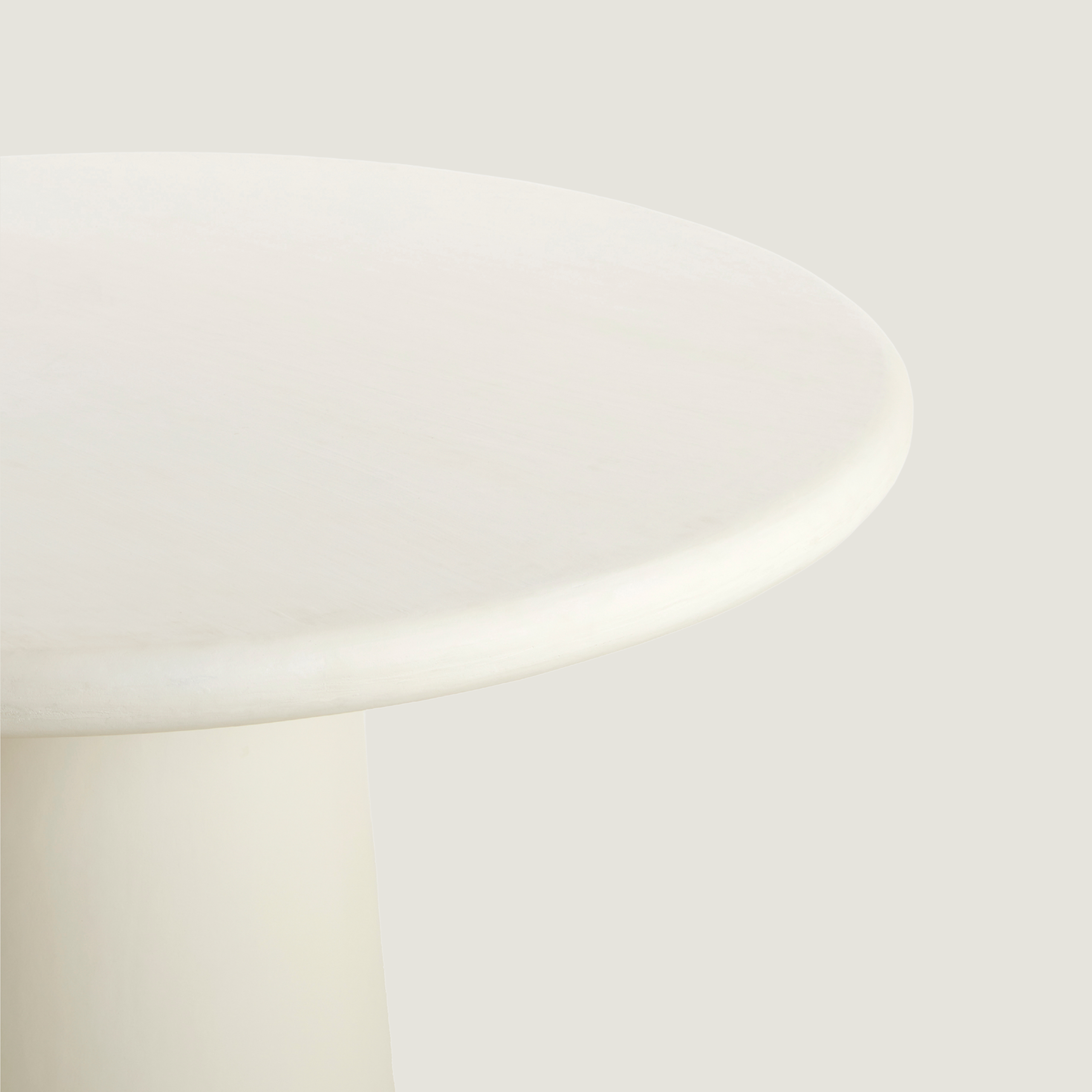 Blanca - Round Beige Stone-Effect Pedestal Dining Table In Cream