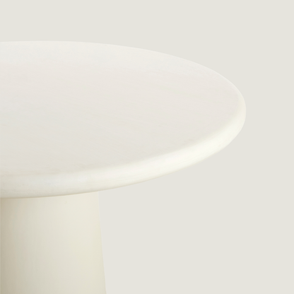 Blanca - Round Beige Stone-Effect Pedestal Dining Table In Cream