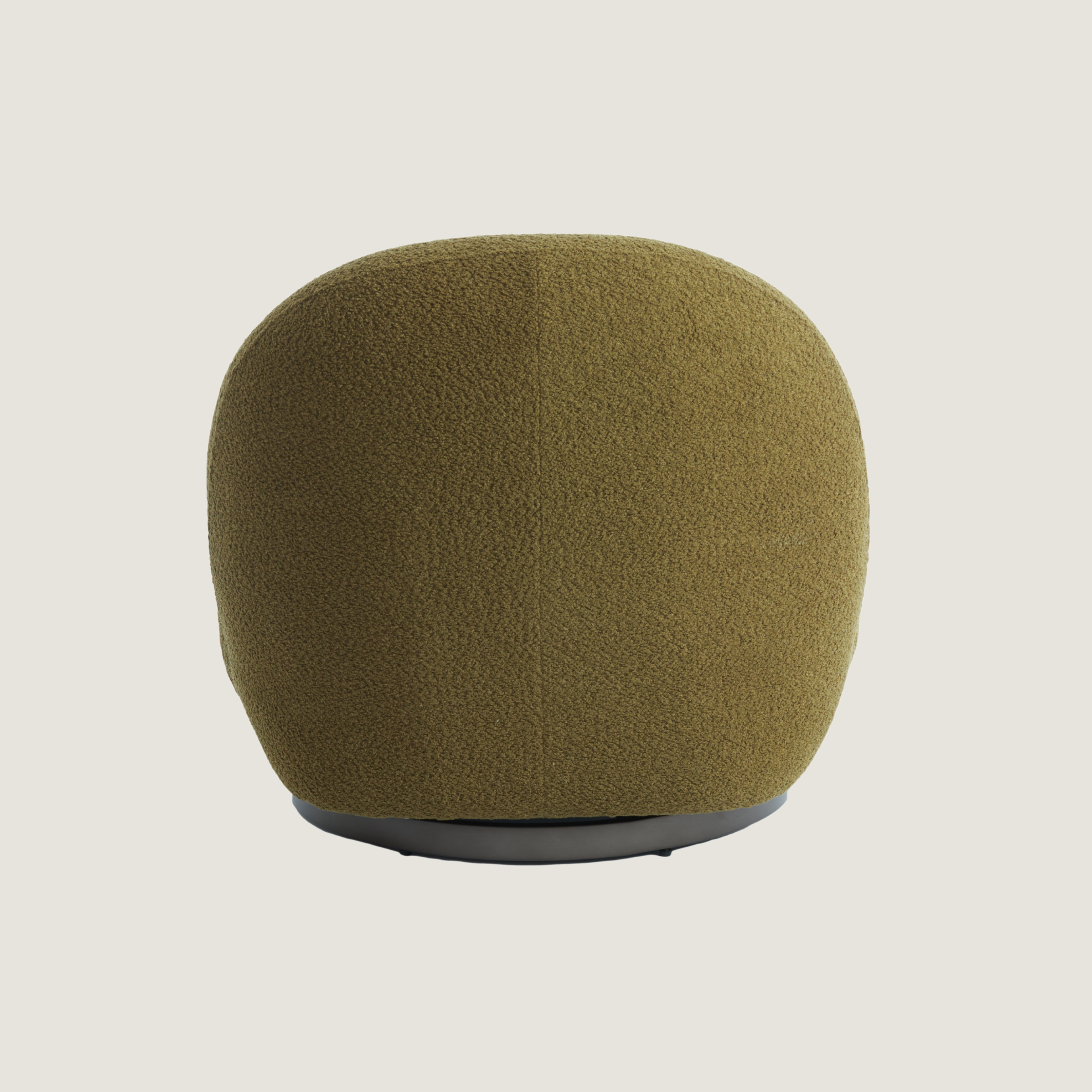 Koa - Plush Curved Swivel Lounge Chair in Olive Green