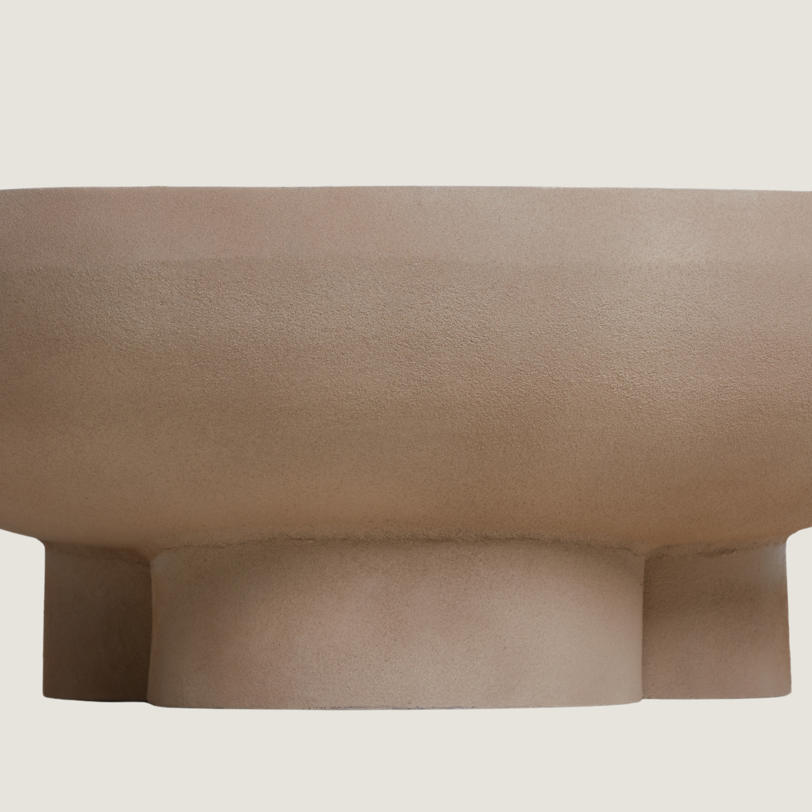 Blanca - Round Concrete Coffee Table Semi-Sphere Base in Desert Sand Finish