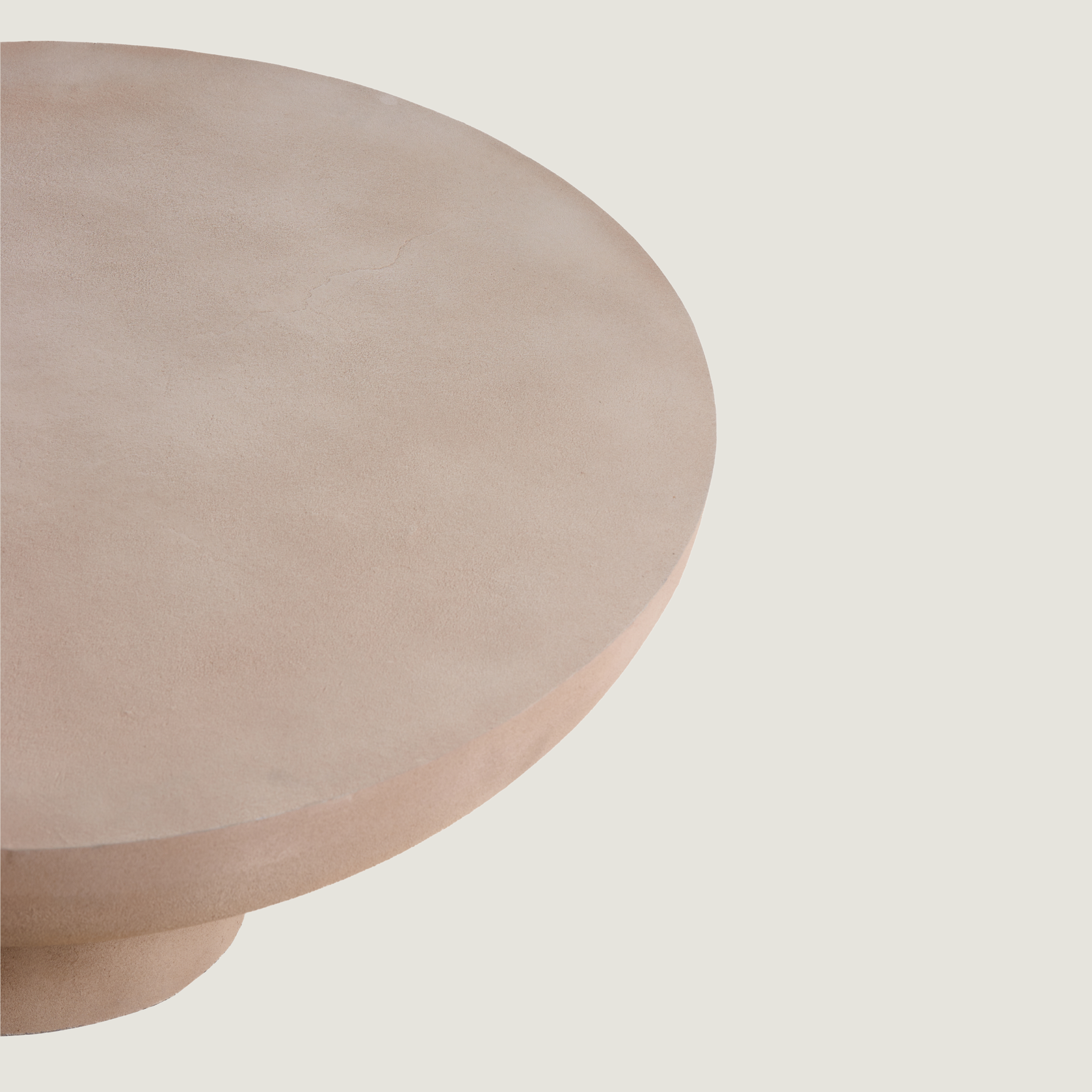 Blanca - Round Concrete Coffee Table Semi-Sphere Base in Desert Sand Finish