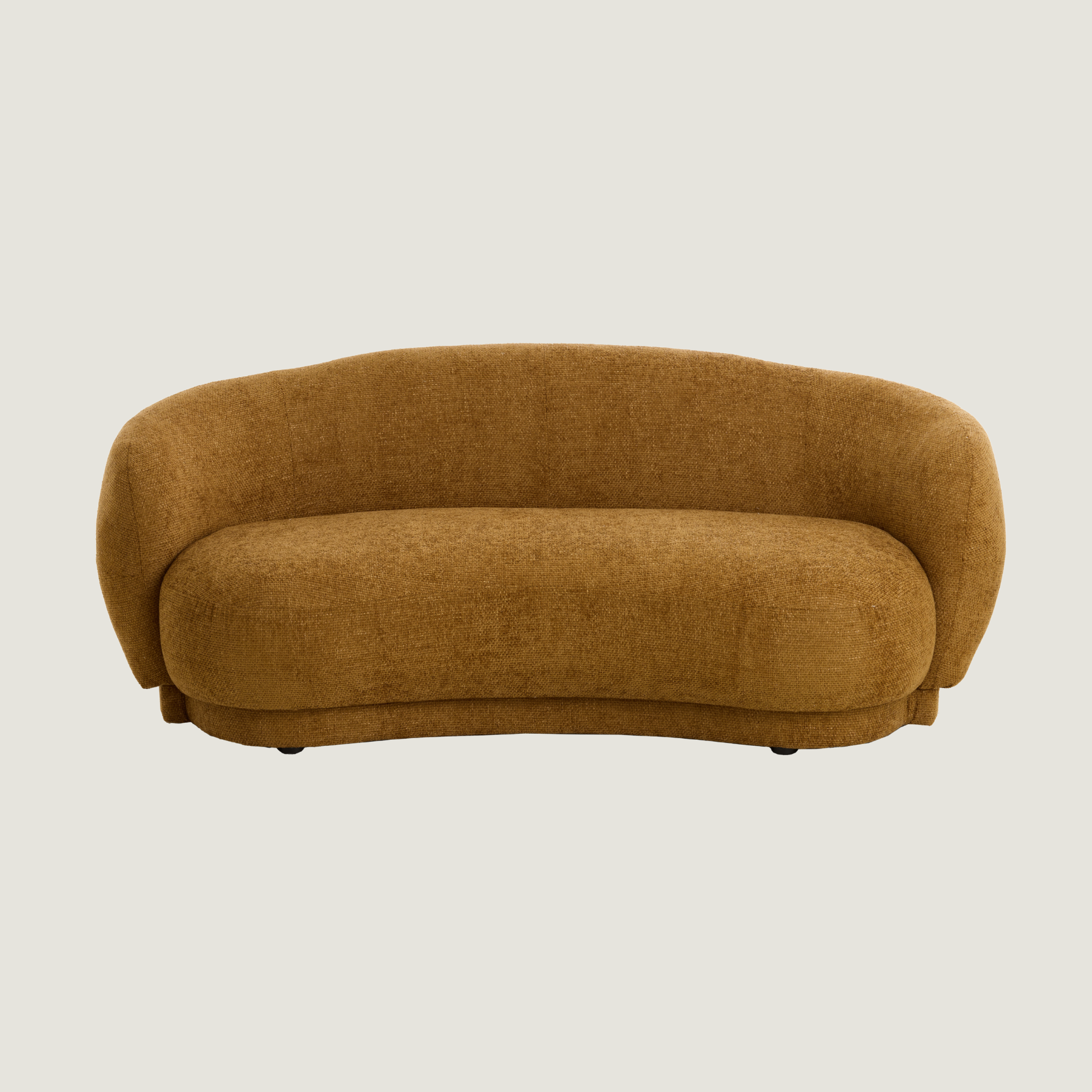 Astoria - Soft Textured Curved 2 Seater Sofa In Ocher