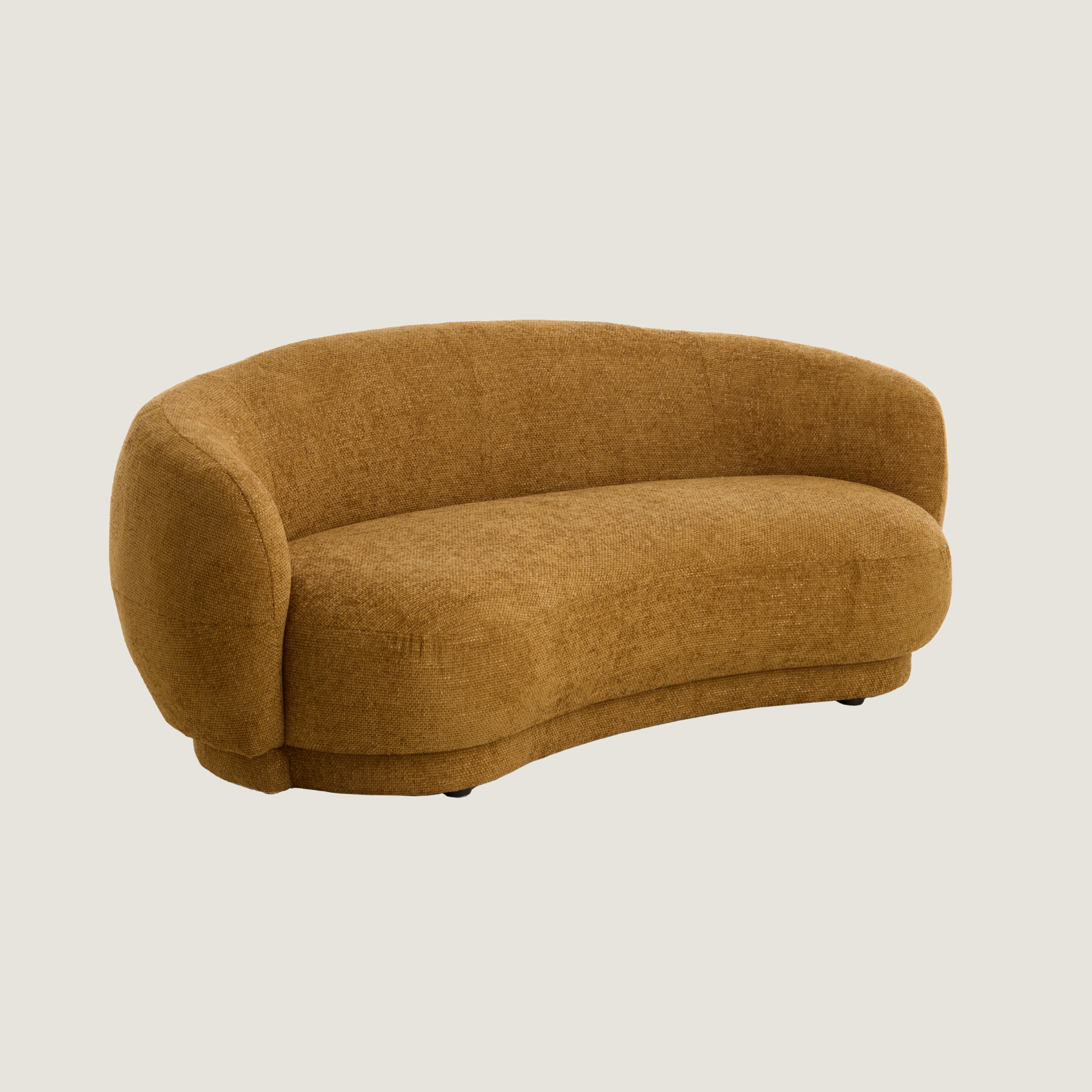 Astoria - Soft Textured Curved 2 Seater Sofa In Ocher