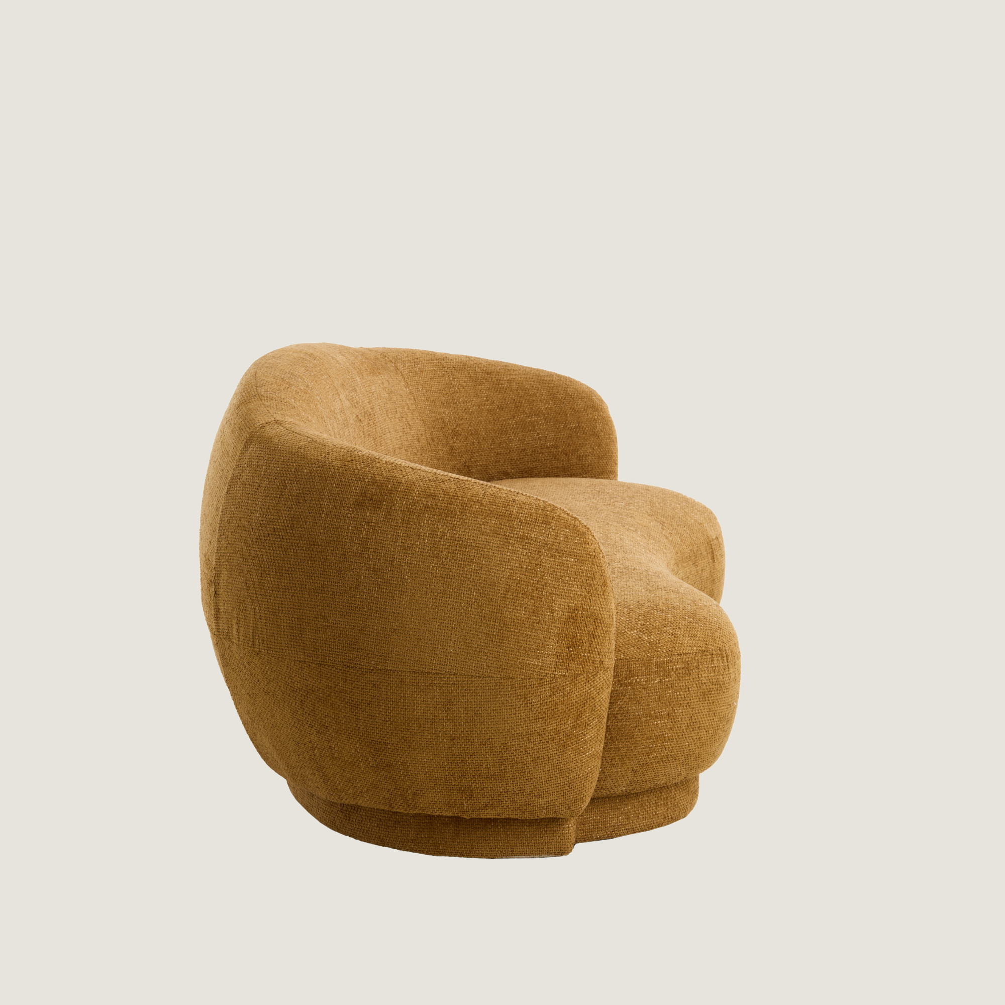 Astoria - Soft Textured Curved 2 Seater Sofa In Ocher