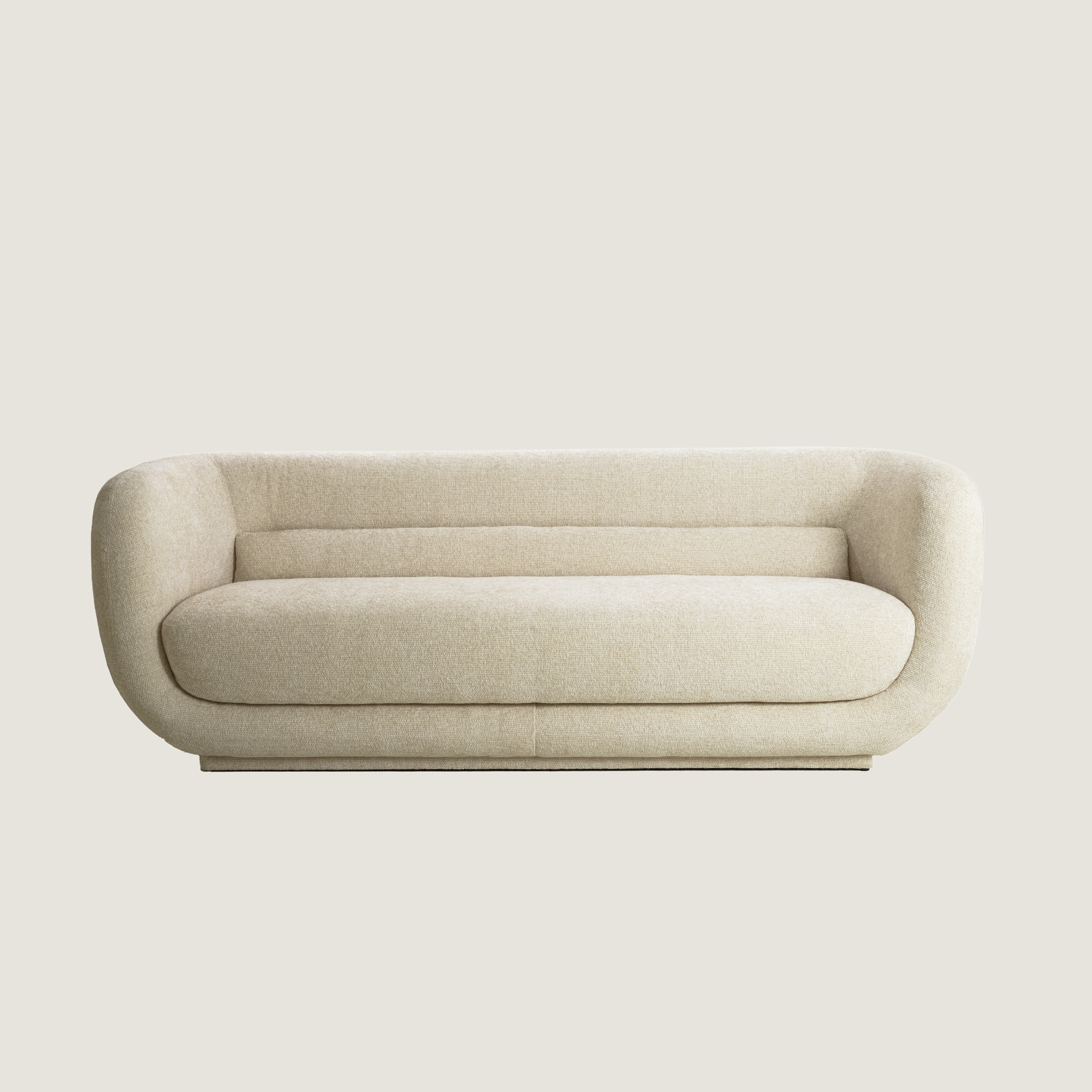 Serenity - Curved 3 Seater Modern Sofa in Ivory