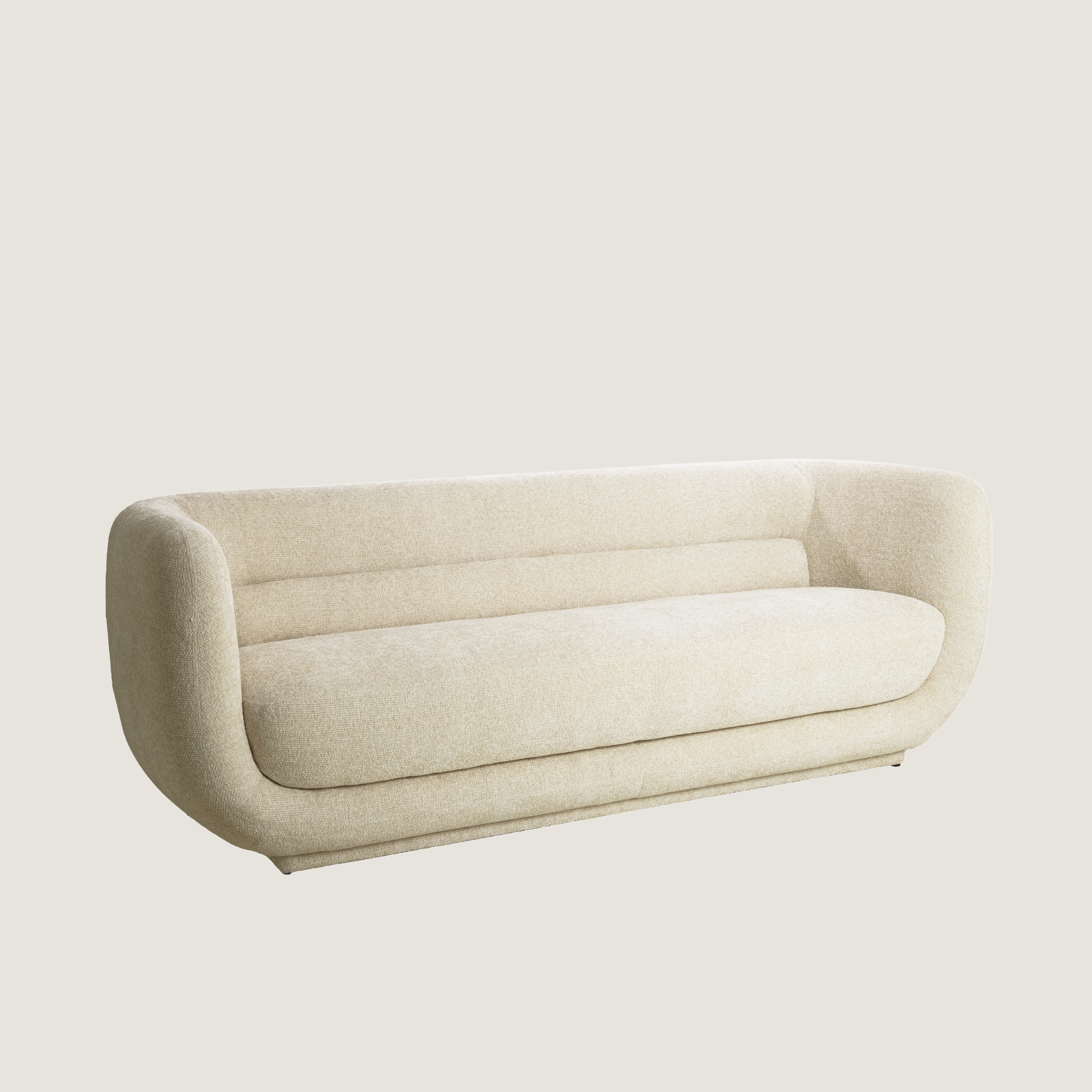 Serenity - Curved 3 Seater Modern Sofa in Ivory
