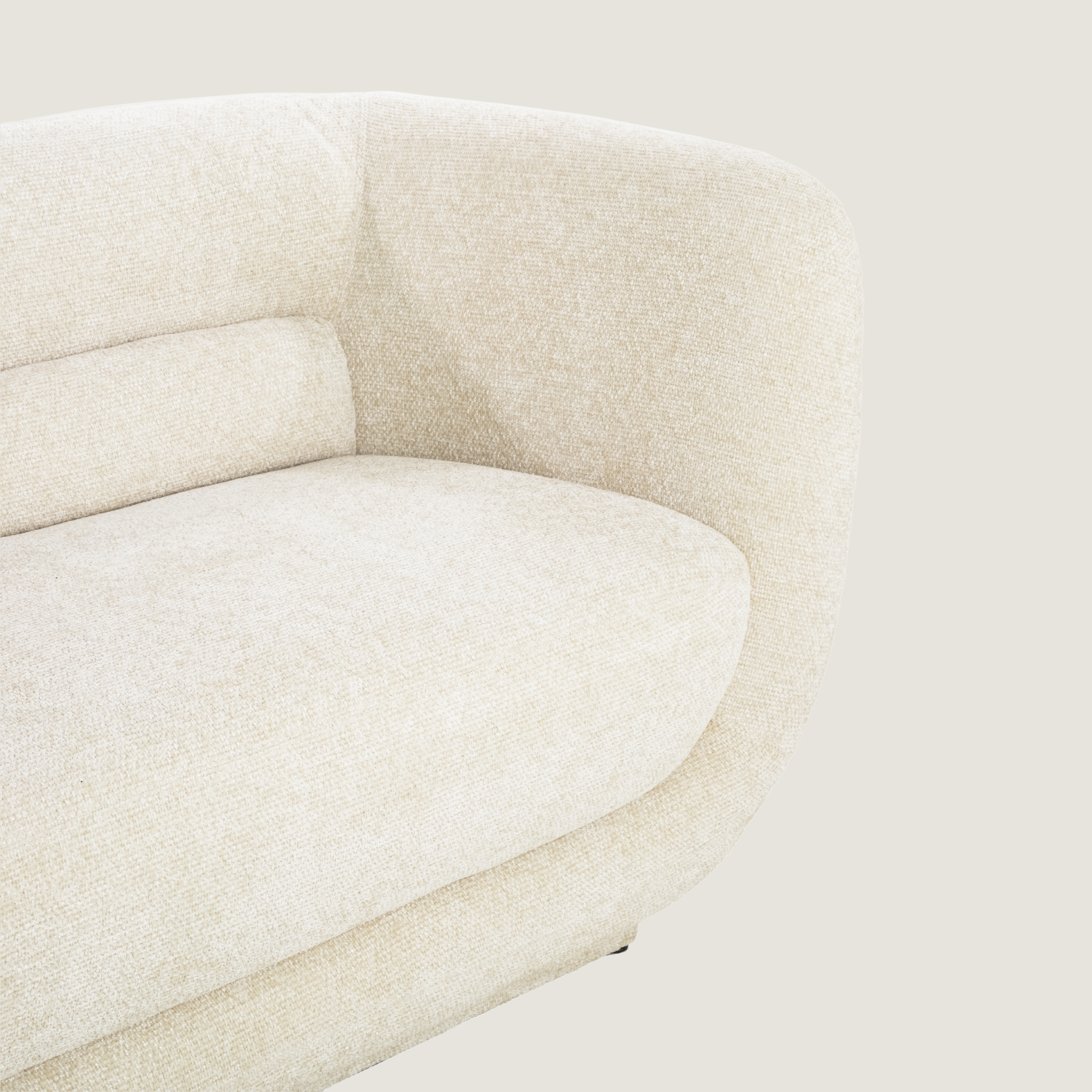 Serenity - Curved 3 Seater Modern Sofa in Ivory