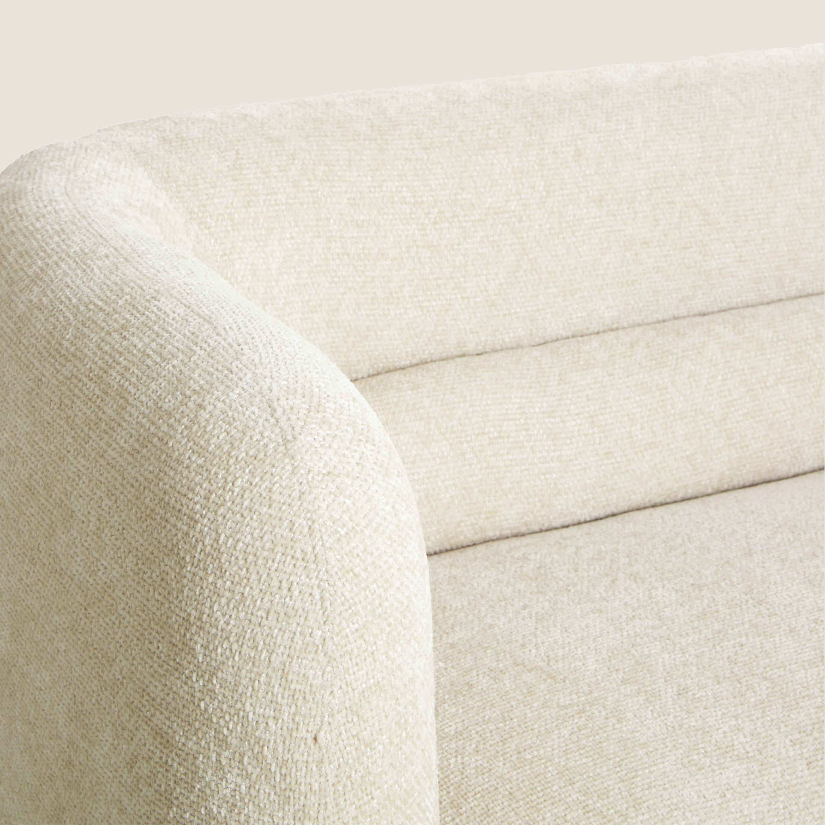 Serenity - Curved 3 Seater Modern Sofa in Ivory