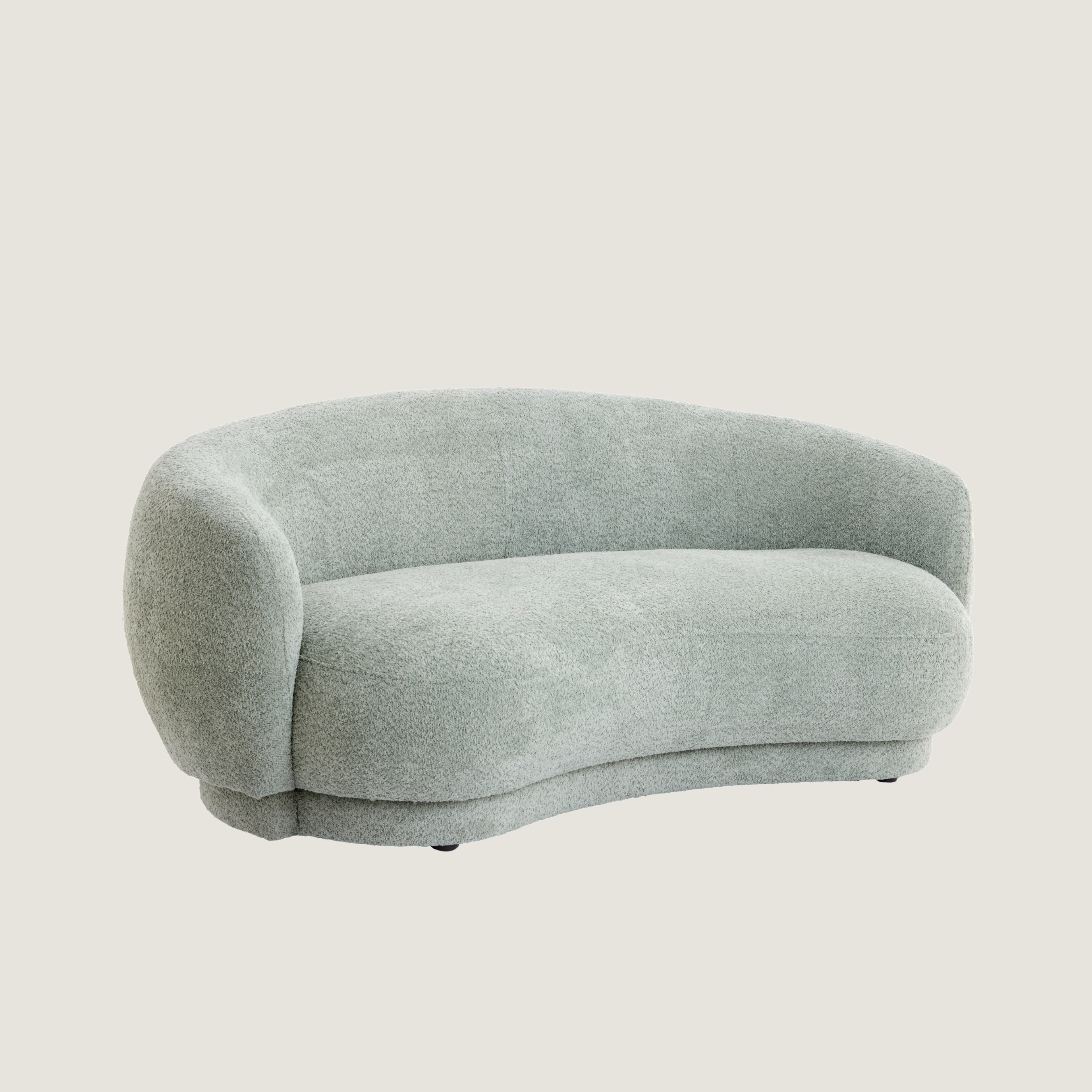 Astoria - Soft Textured Curved 2 Seater Sofa In Mint