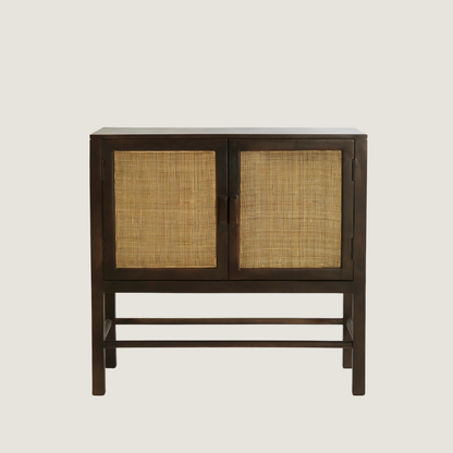 Kyoto - Dark Mango wood & Rattan Sideboard Cabinet