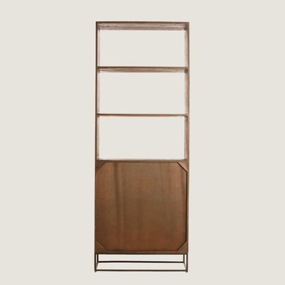 Denali - Half Bookshelf with Cupboard in a Dark Wood Finish