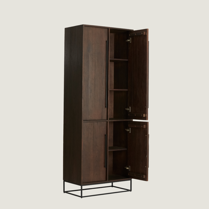 Denali - Freestanding Dark Wood 4-Door Storage Cabinet