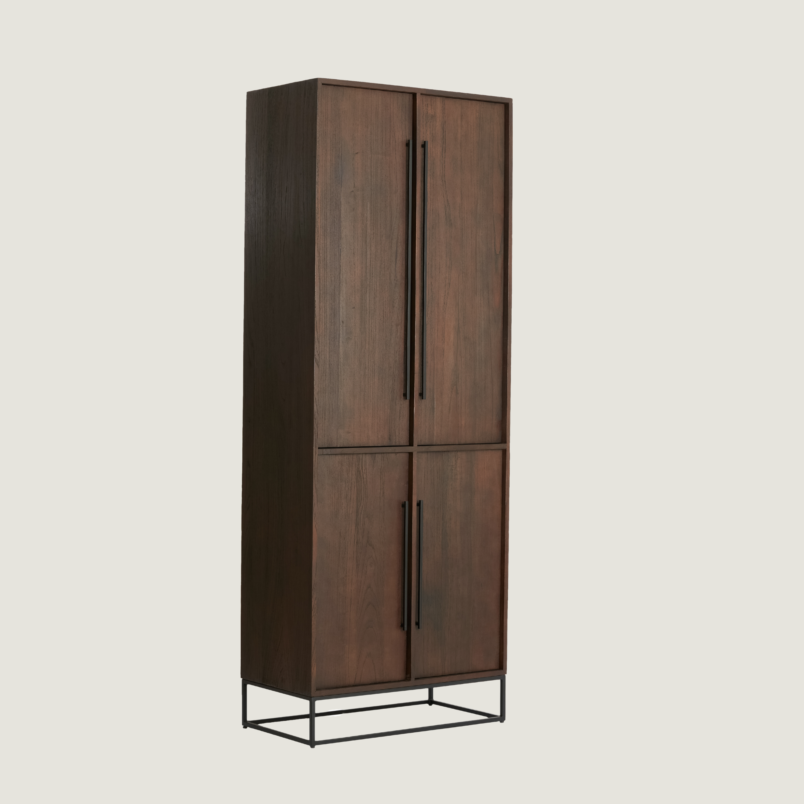 Denali - Freestanding Dark Wood 4-Door Storage Cabinet