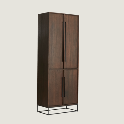 Denali - Freestanding Dark Wood 4-Door Storage Cabinet