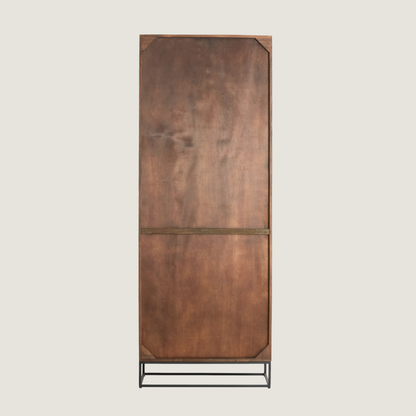 Denali - Freestanding Dark Wood 4-Door Storage Cabinet