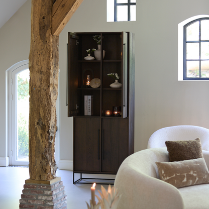 Denali - Freestanding Dark Wood 4-Door Storage Cabinet
