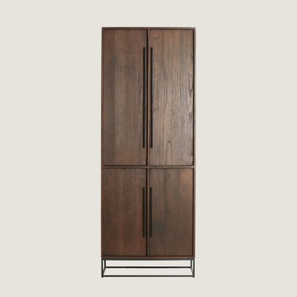 Denali - Freestanding Dark Wood 4-Door Storage Cabinet