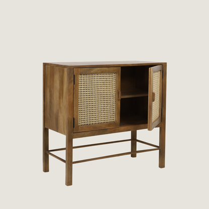Kyoto - Light Mango wood & Rattan Sideboard Cabinet