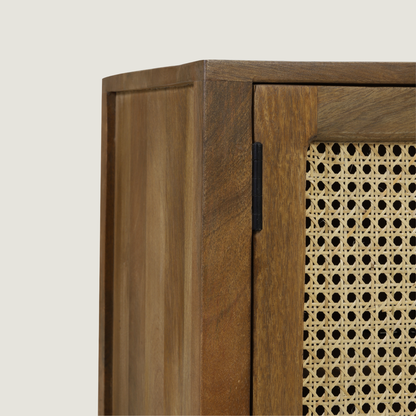 Kyoto - Light Mango wood & Rattan Sideboard Cabinet