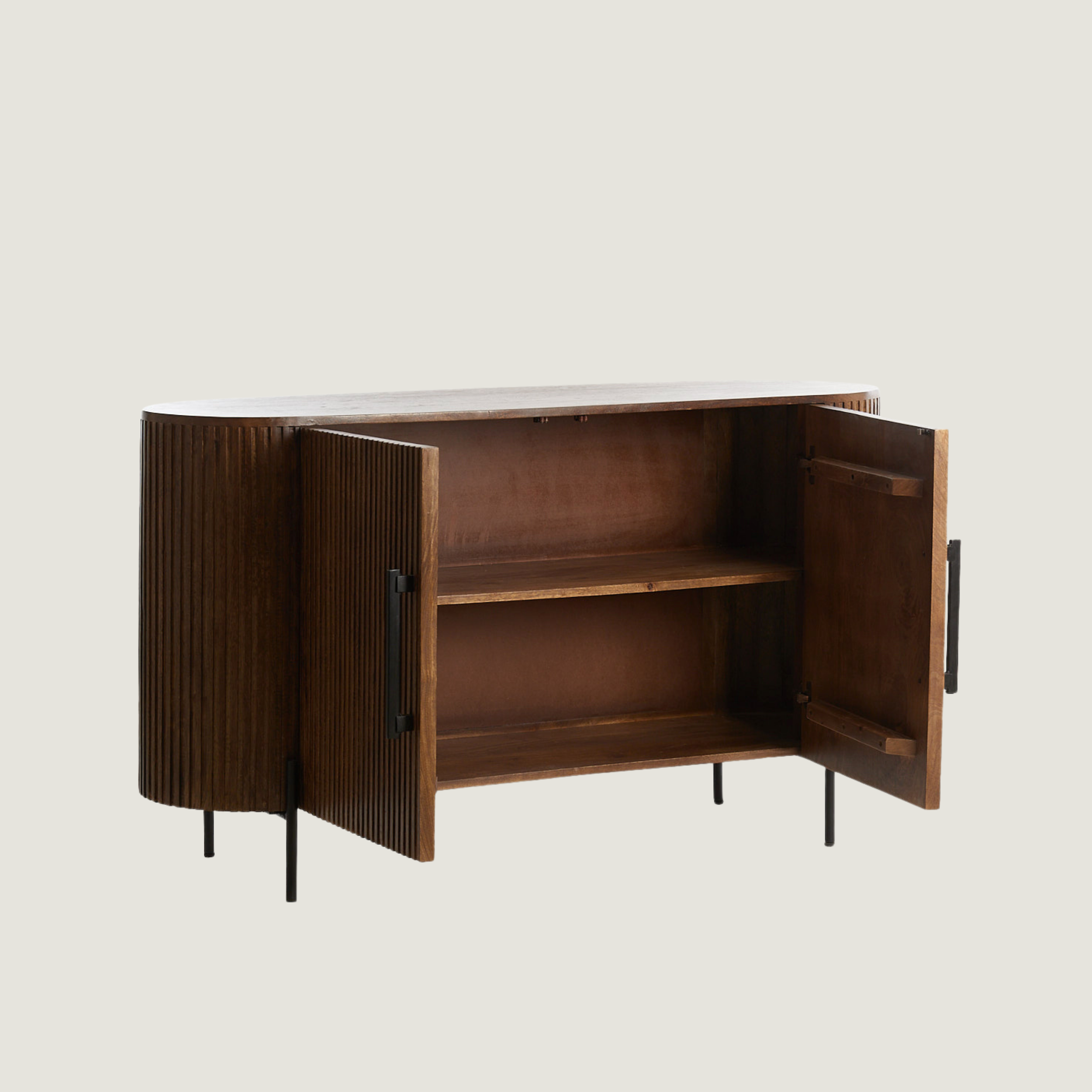 Belafonte - Dark Mango Wood Ribbed Sideboard