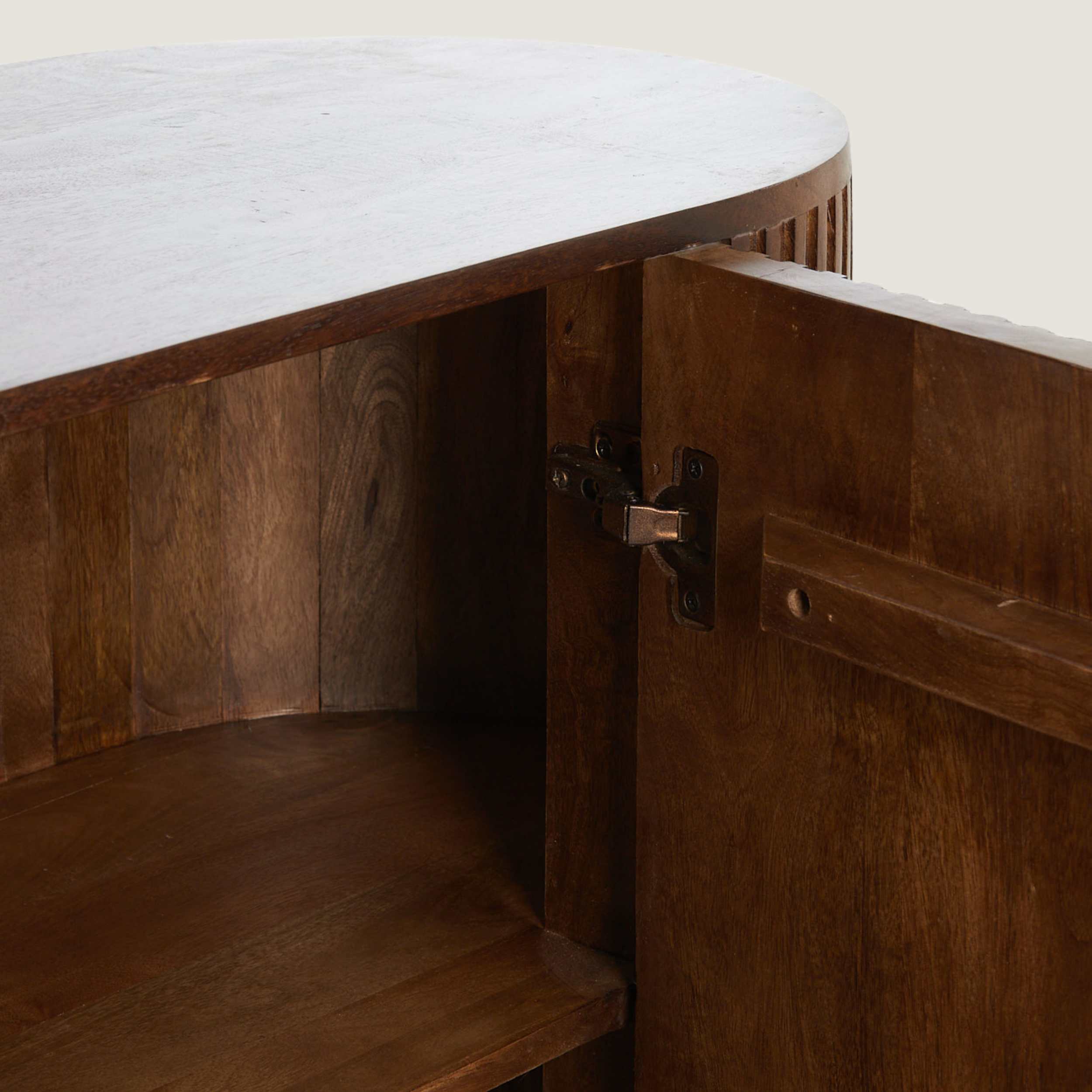 Belafonte - Dark Mango Wood Ribbed Sideboard