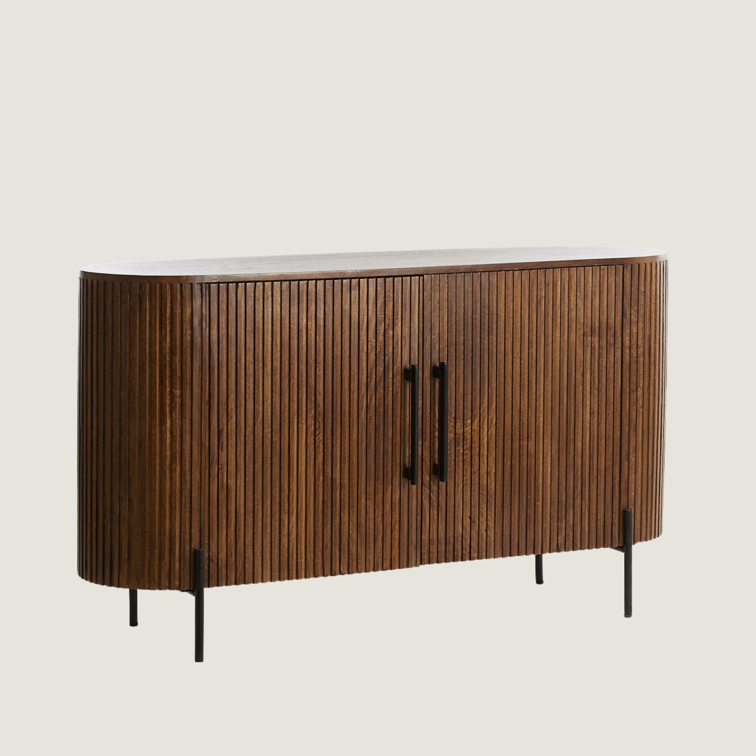 Belafonte - Dark Mango Wood Ribbed Sideboard