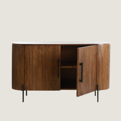 Belafonte - Dark Mango Wood Ribbed Sideboard